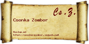 Csonka Zombor névjegykártya